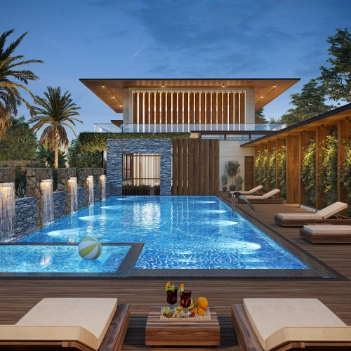 Clubhouse Pool Night View